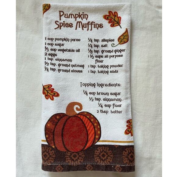 Pumpkin Spice Muffins Recipe Flour Sack Towel Cotton Kitchen Kay Dee Designs - Picture 2 of 8